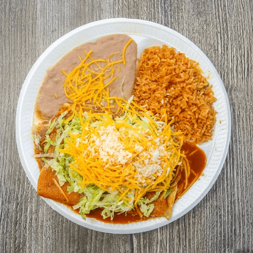 Two Chicken Enchiladas.