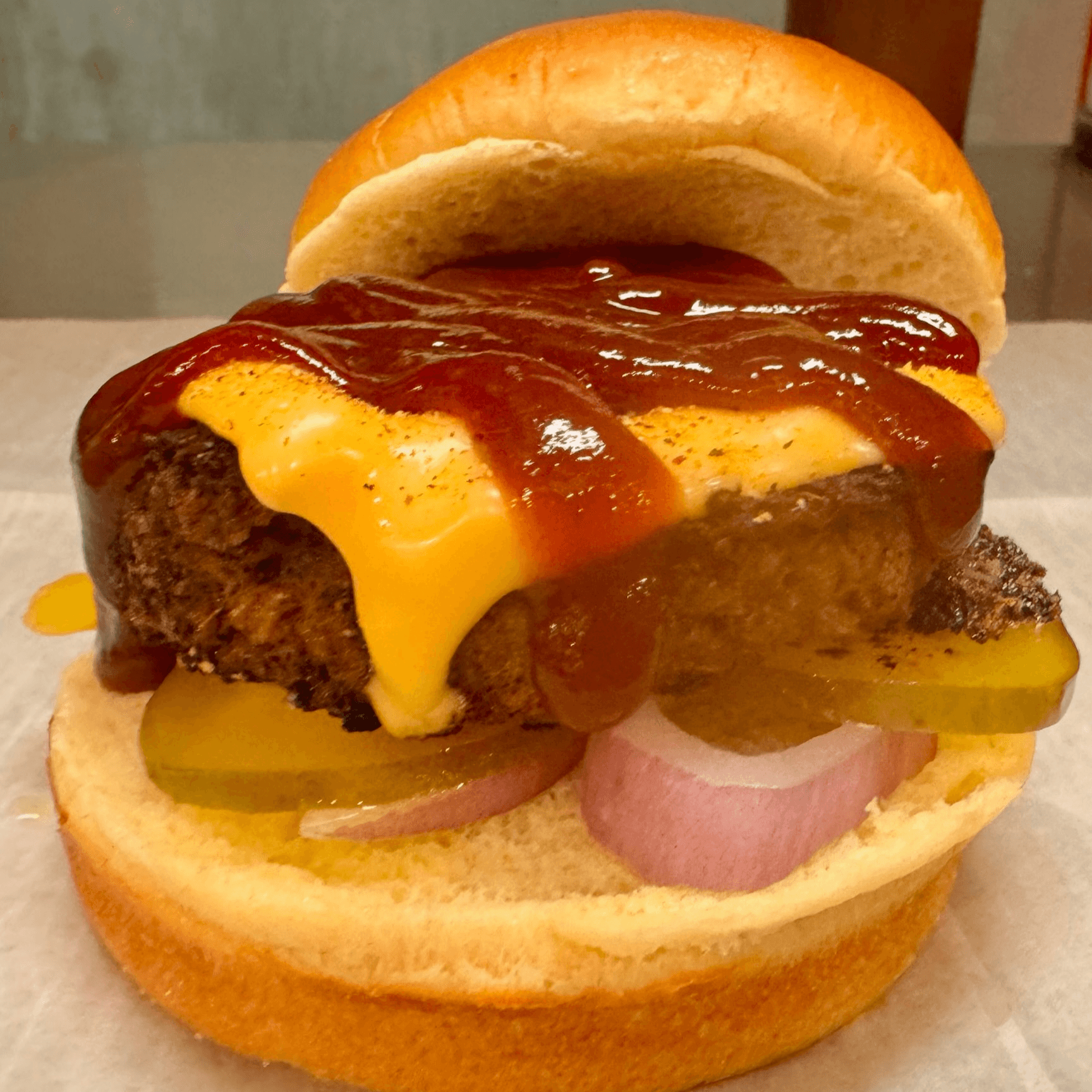 Beyond Meat Burger (Vegetarian) & Fries.
