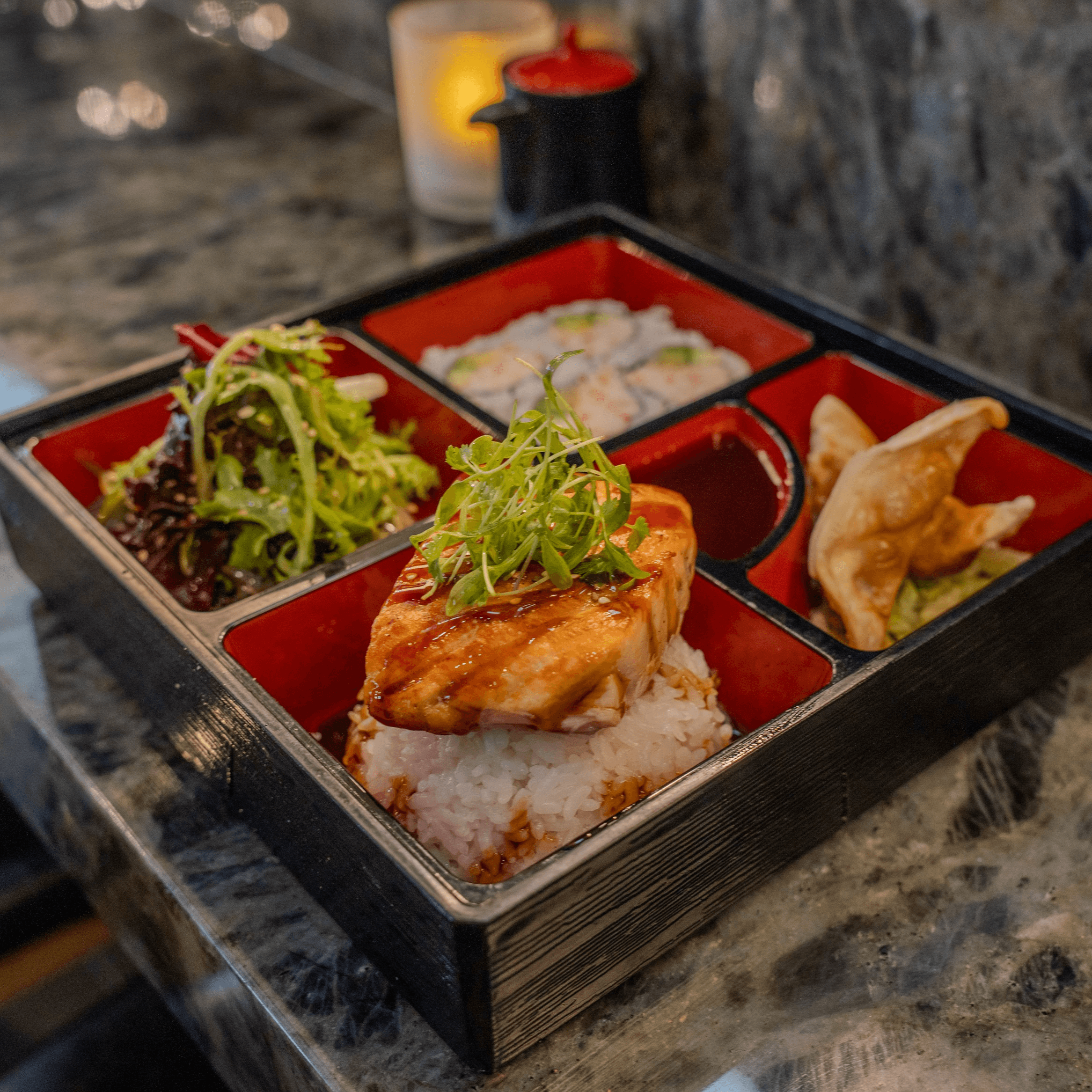 Salmon Teriyaki Bento.