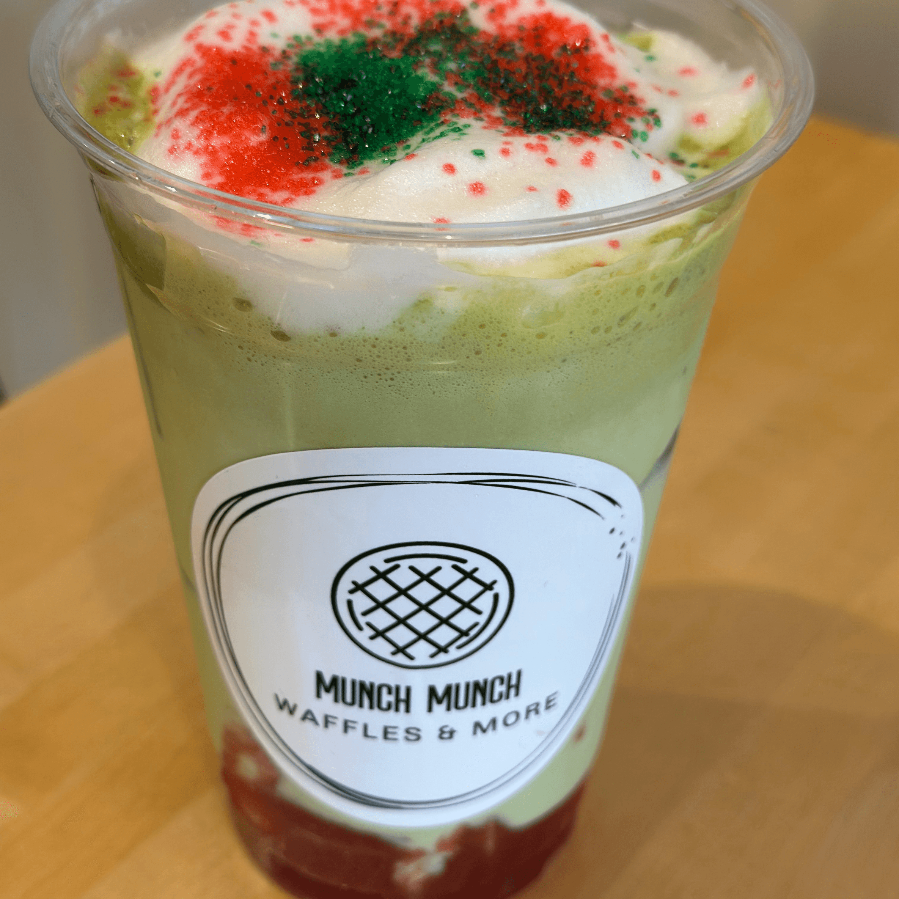 Iced Grinch Munch Latte.