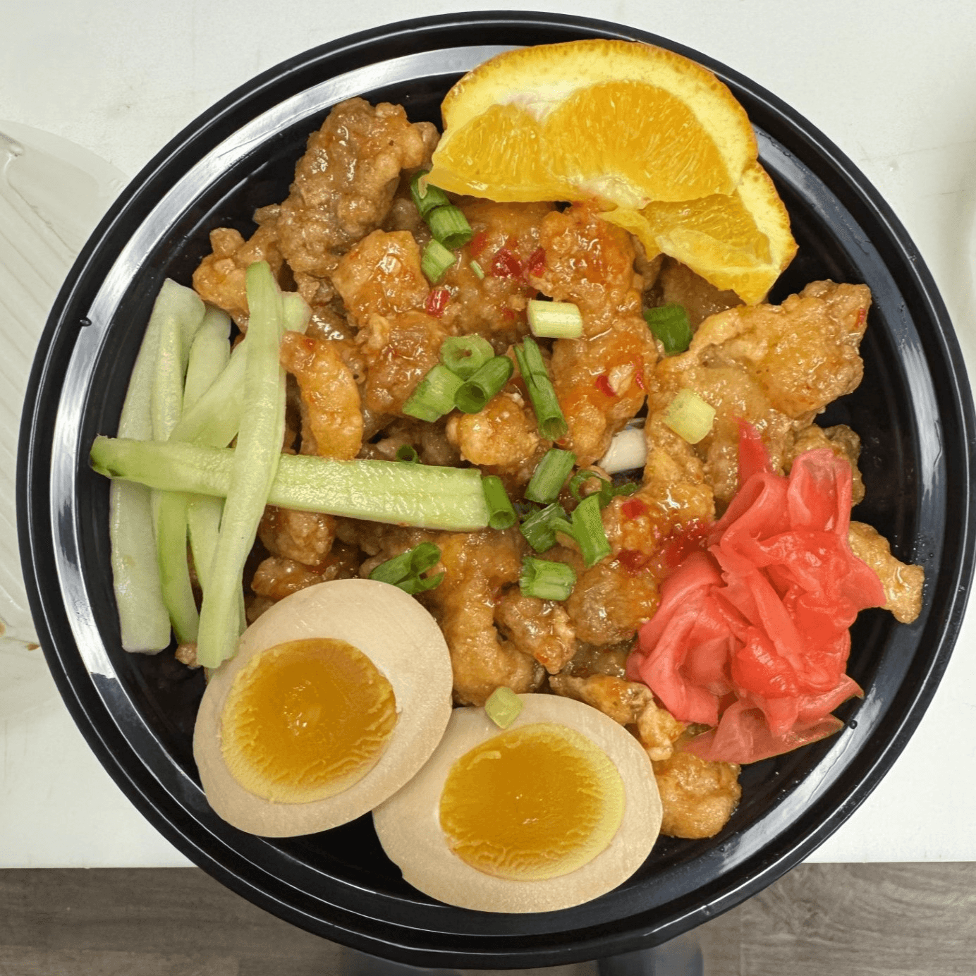 Sweet Thai Orange Chicken Rice Bowl.