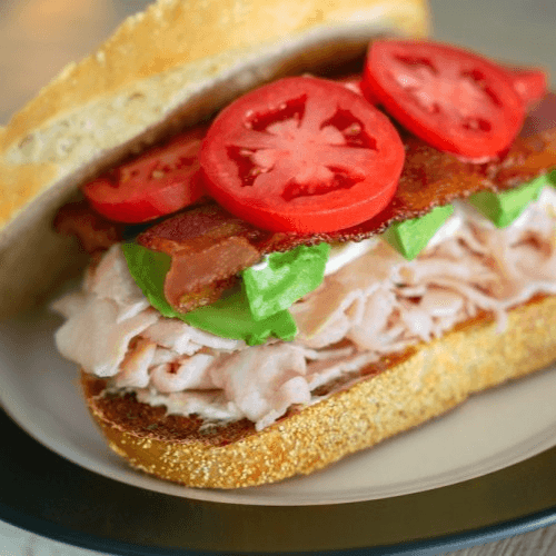 TURKEY, BACON, AVOCADO AND PROVALONE.
