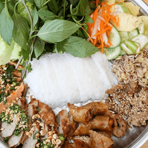 Banh Special Combo (Heo Quay, Nem Nuong, Shrimp, Cha Ca That Lac).