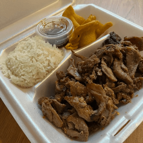 Grilled Pork Rice Platter Combo.