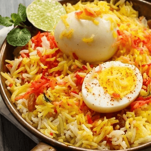 Hyderabad Egg Dum Biryani.
