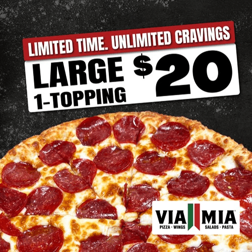 Large 1 Topping Pizza.