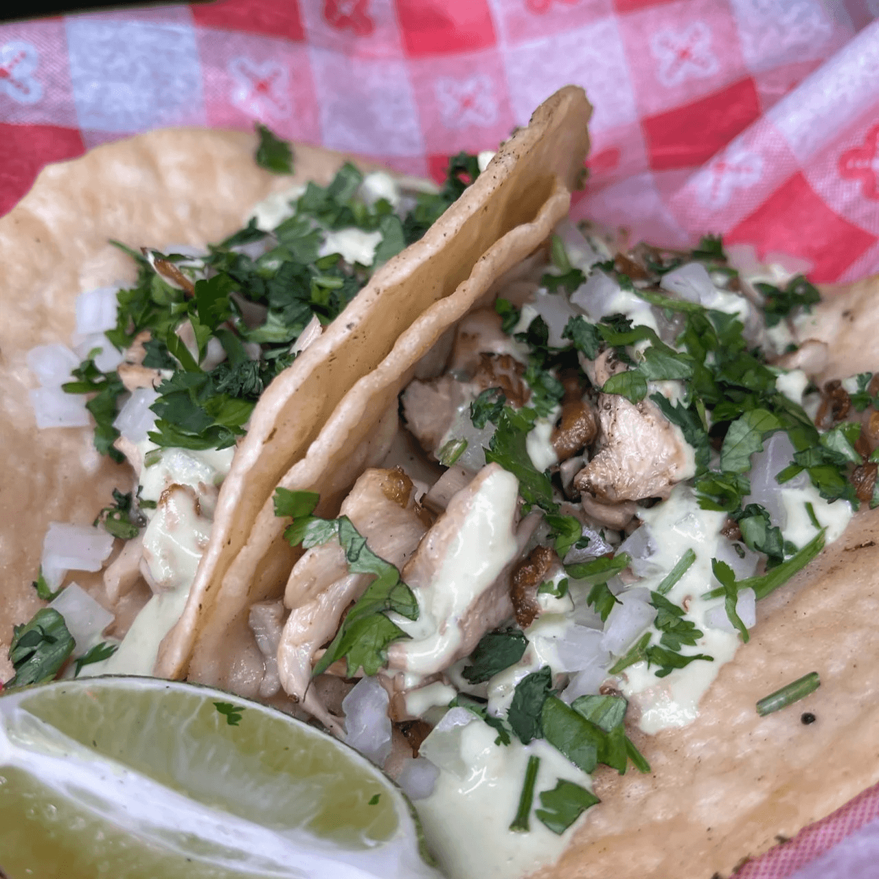 Blue Oyster Mushroom Vegan Vampiro Tacos.