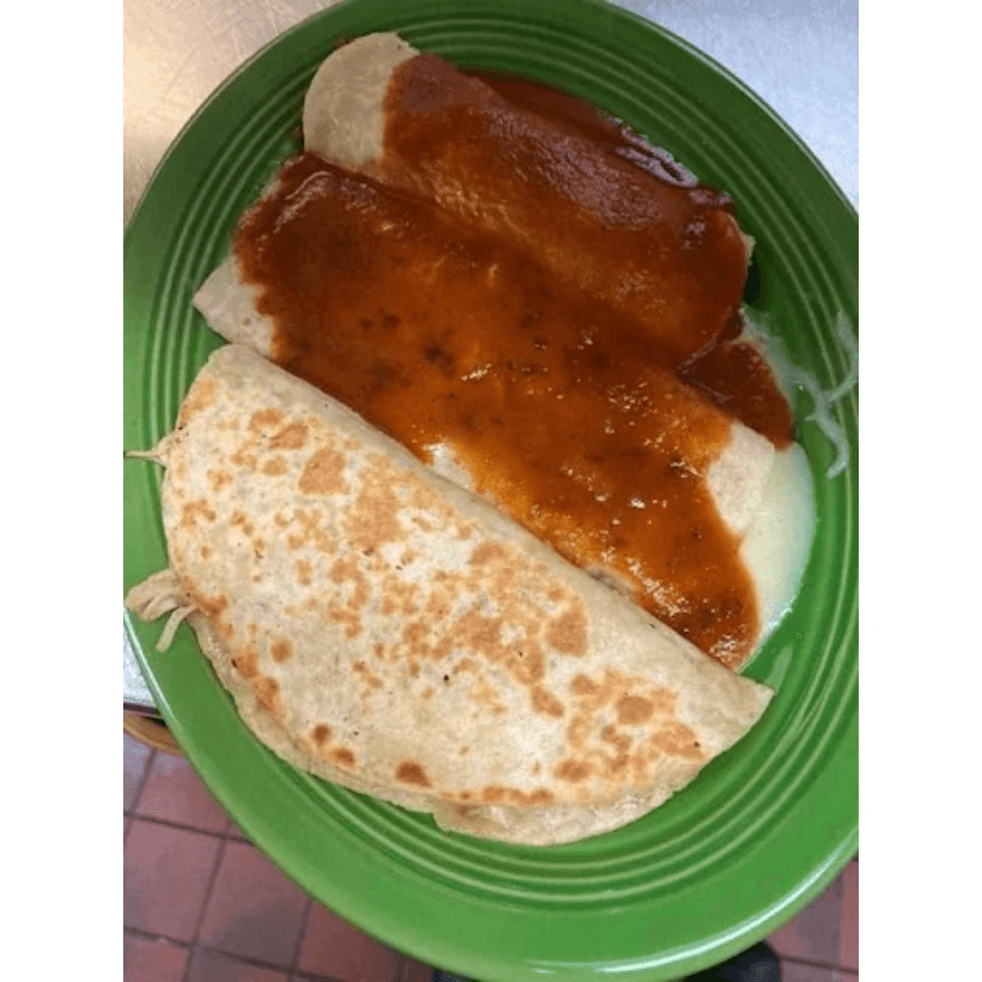 B) One Bean Burrito, One Cheese Enchilada & One Cheese Quesadilla.