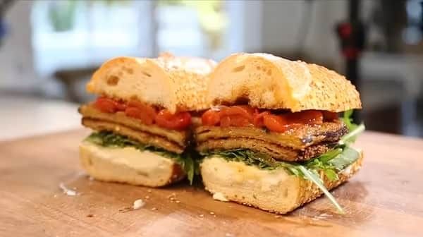 Eggplant Parmigiana Sandwich.