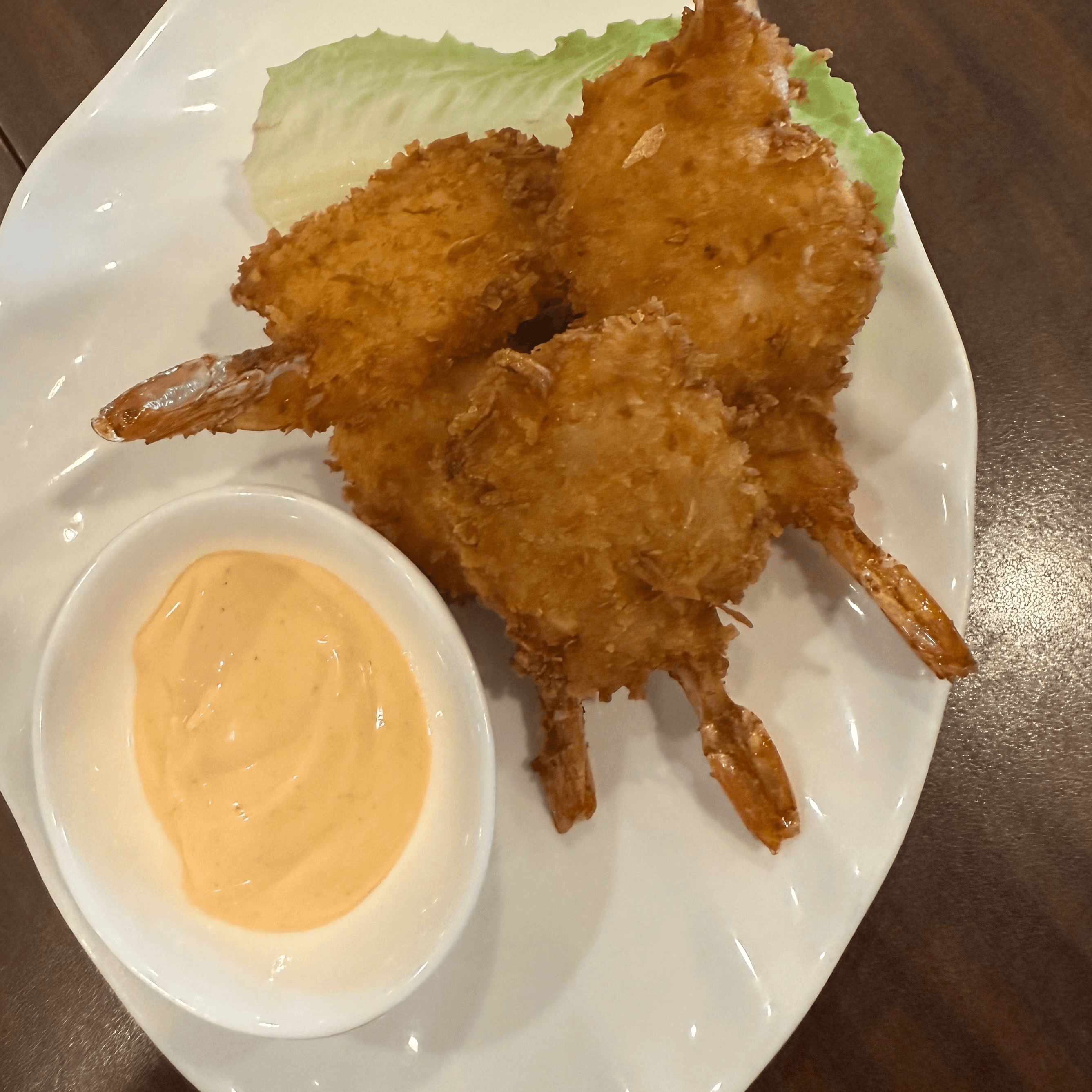 Butterfly coconut shrimp.