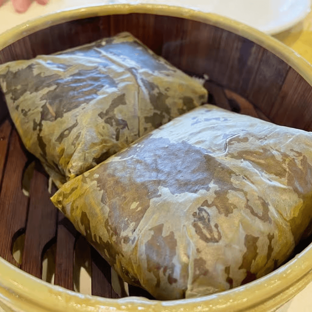 Sticky Rice & Chicken in Lotus Leaf (2) / 珍珠糯米雞.