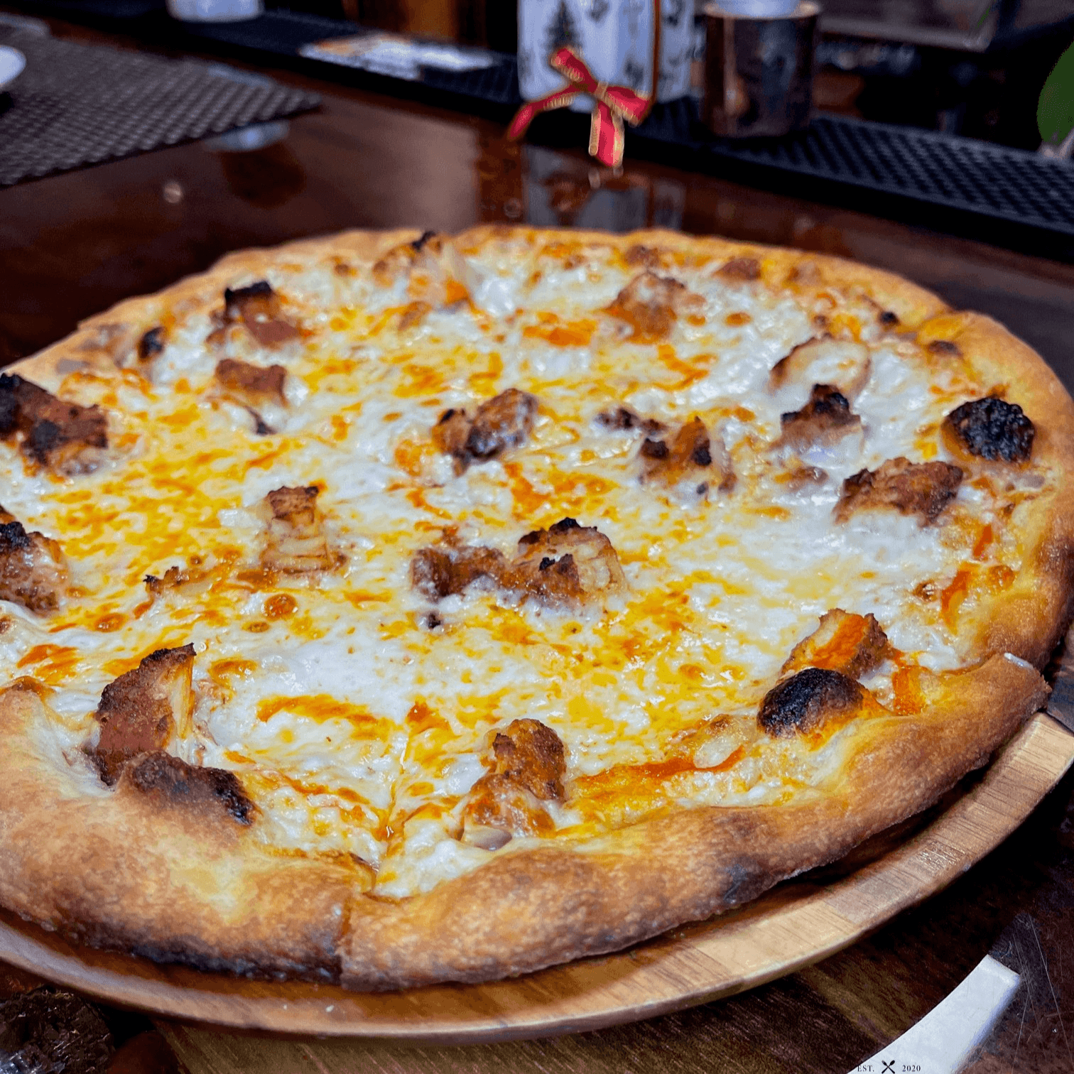 10" GF Buffalo Chicken Pizza.