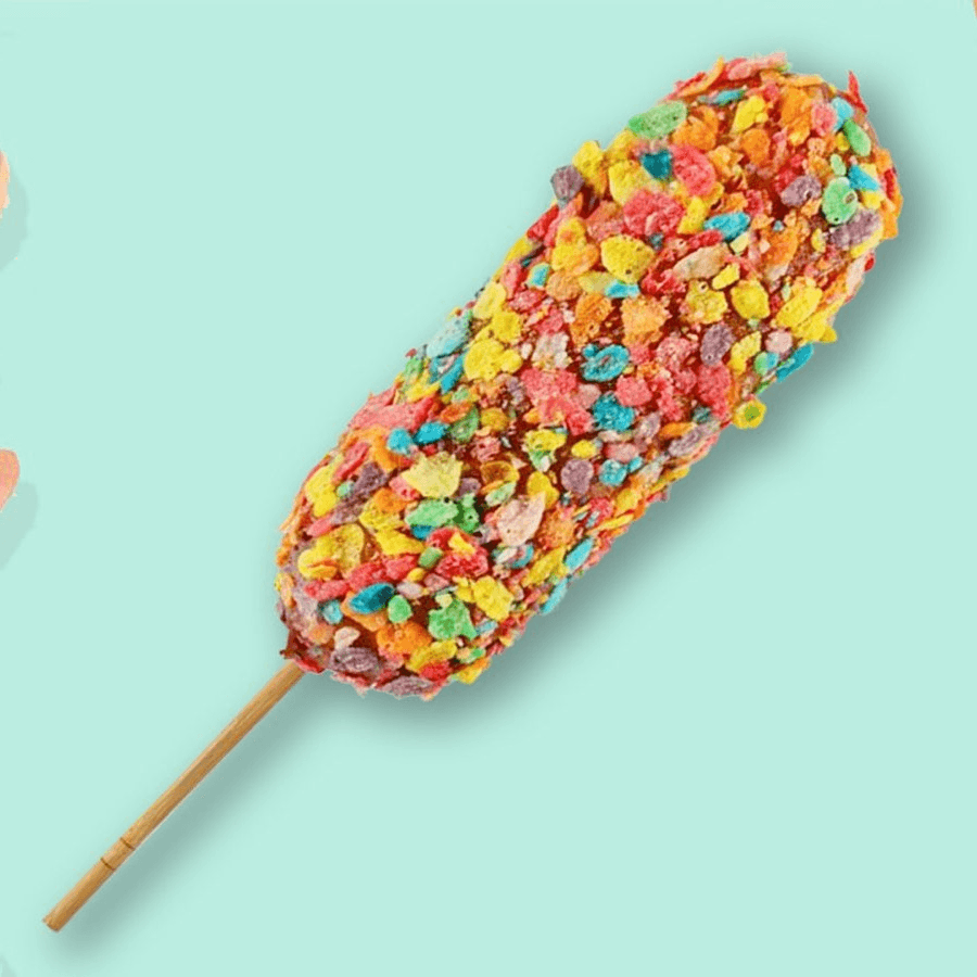 Fruity Pebbles Corn Dog.