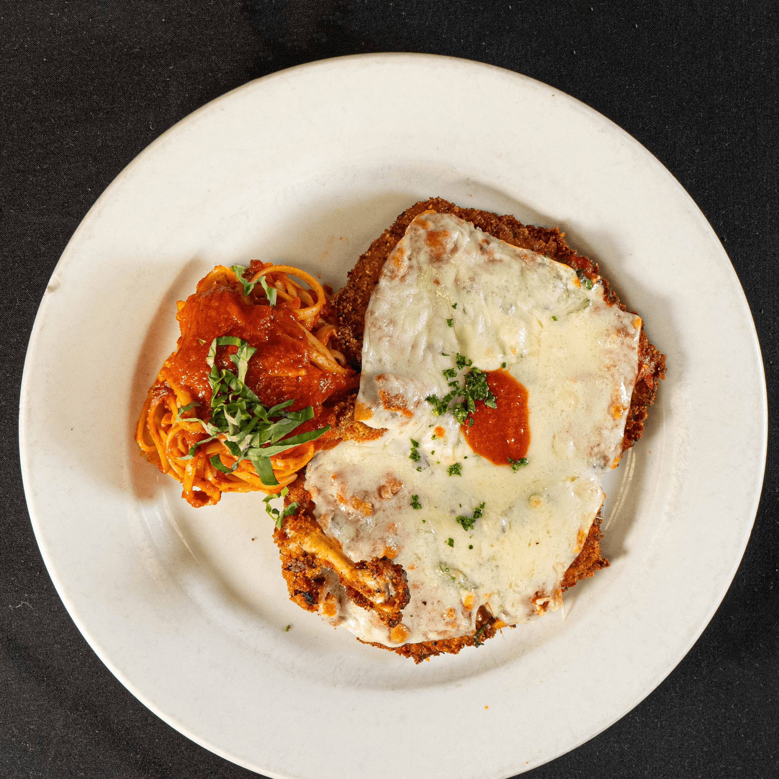 Joyce Farms Chicken Parmigiana.