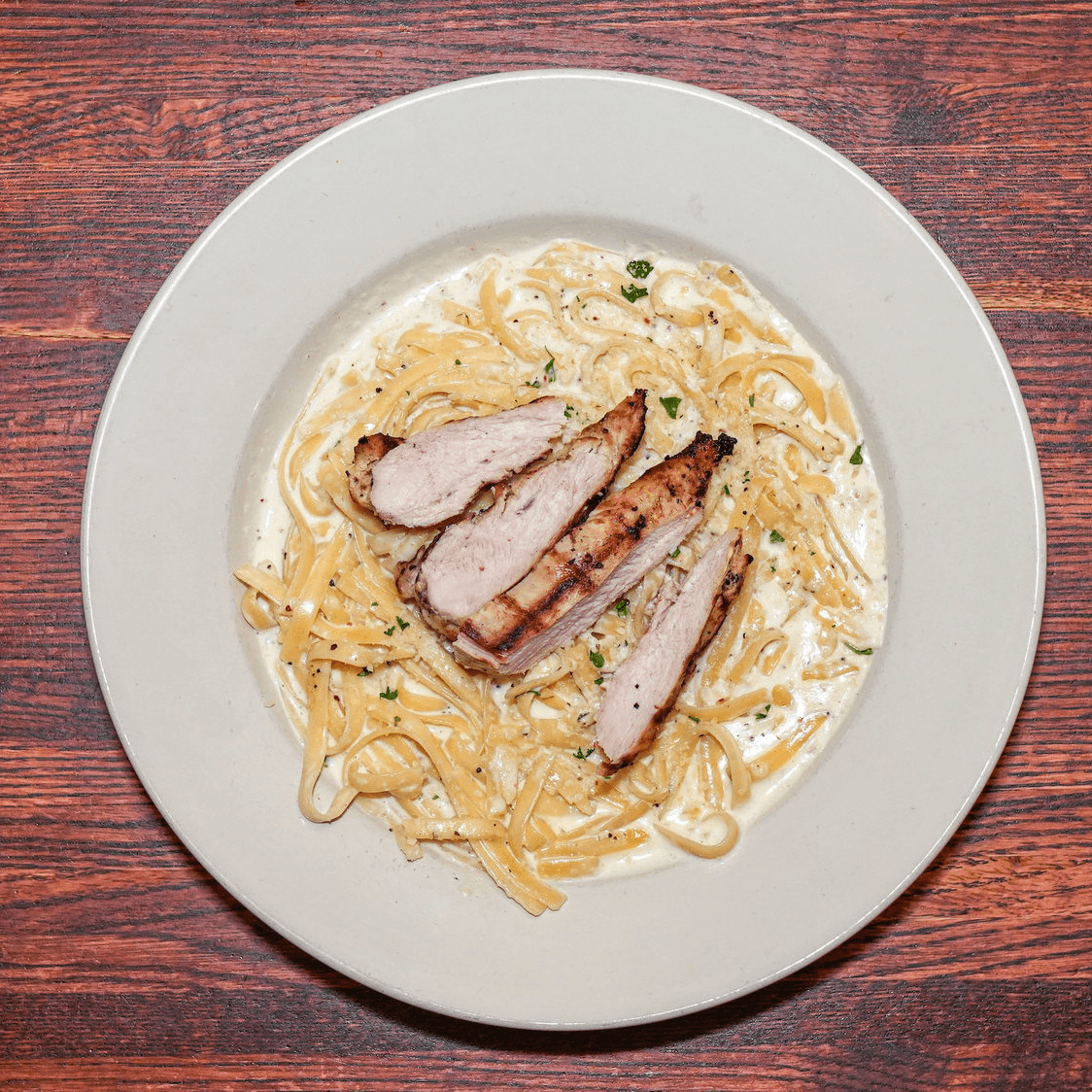 Chicken Fettuccine Alfredo.