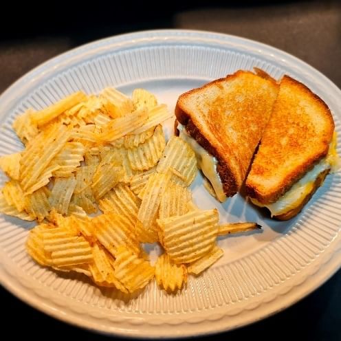 Triple grilled cheese sandwich.