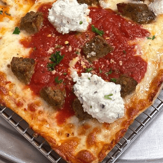 Meatball Parm Grandma Pizza - Square Pie.