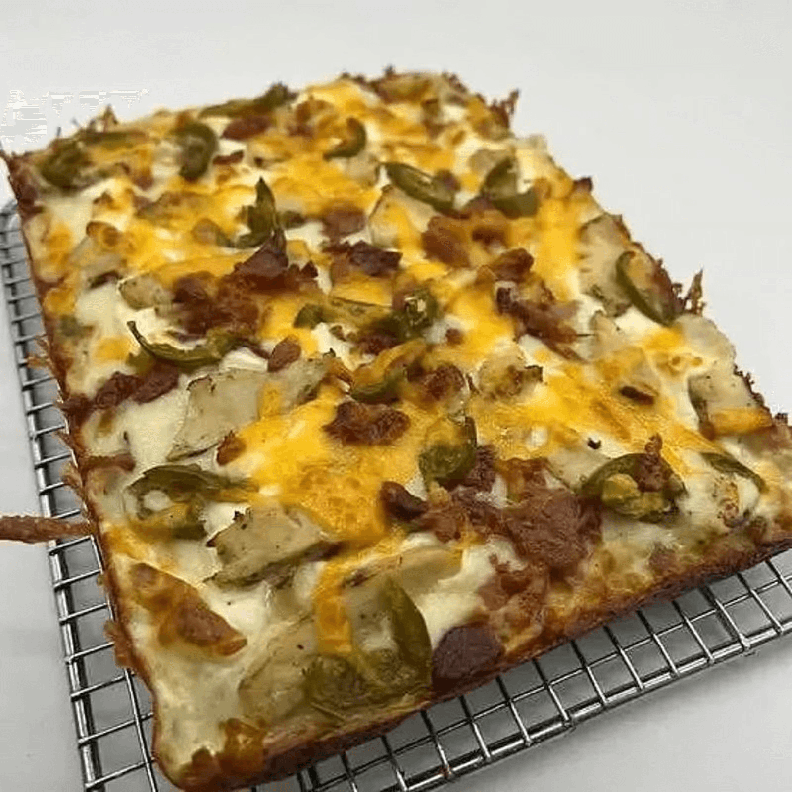 Jalapeno Popper Detroit Pizza.