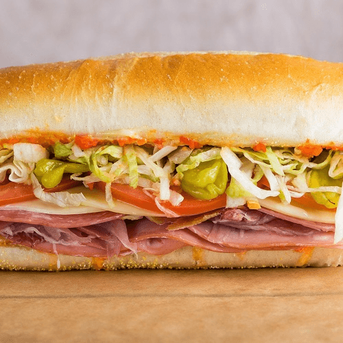 One 8" Sub, Fries, 20 Oz Fountain Soda.