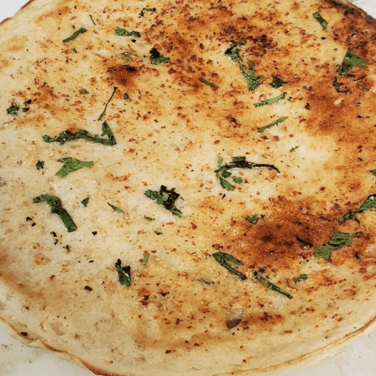 Gluten free vegan garlic naan.