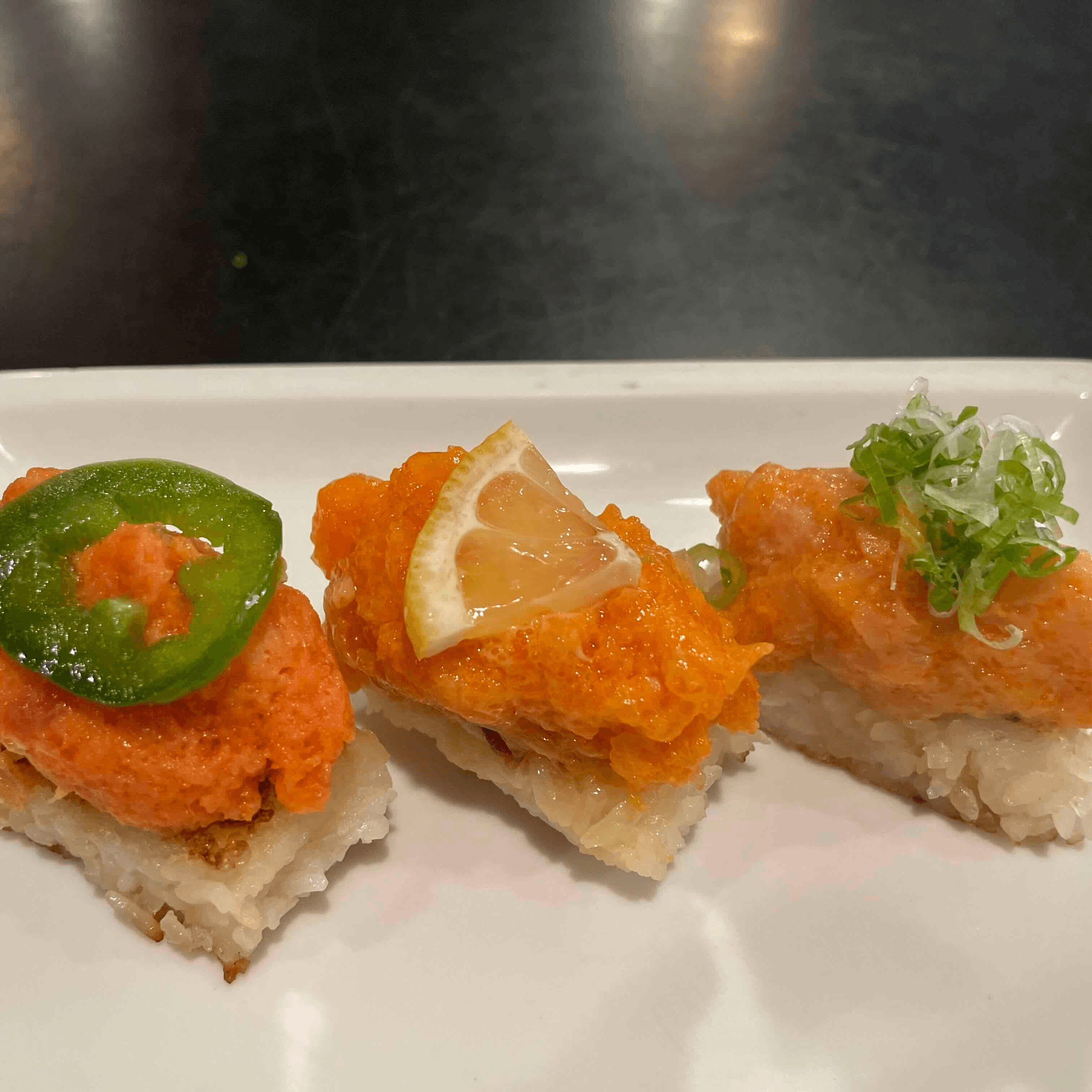 New !  Spicy TRIO Crispy Rice Plate.