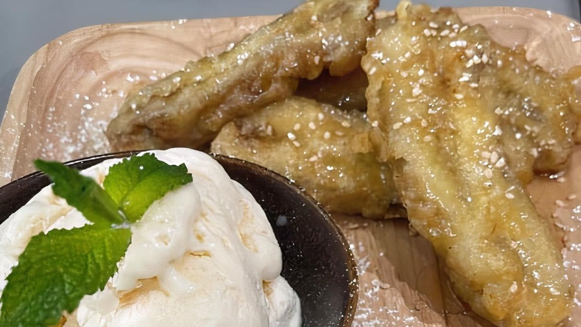 Fried Banana with Ice Cream.