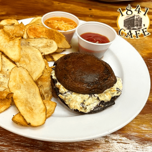 "Green Mountain" Spinach Stuffed Portobello.
