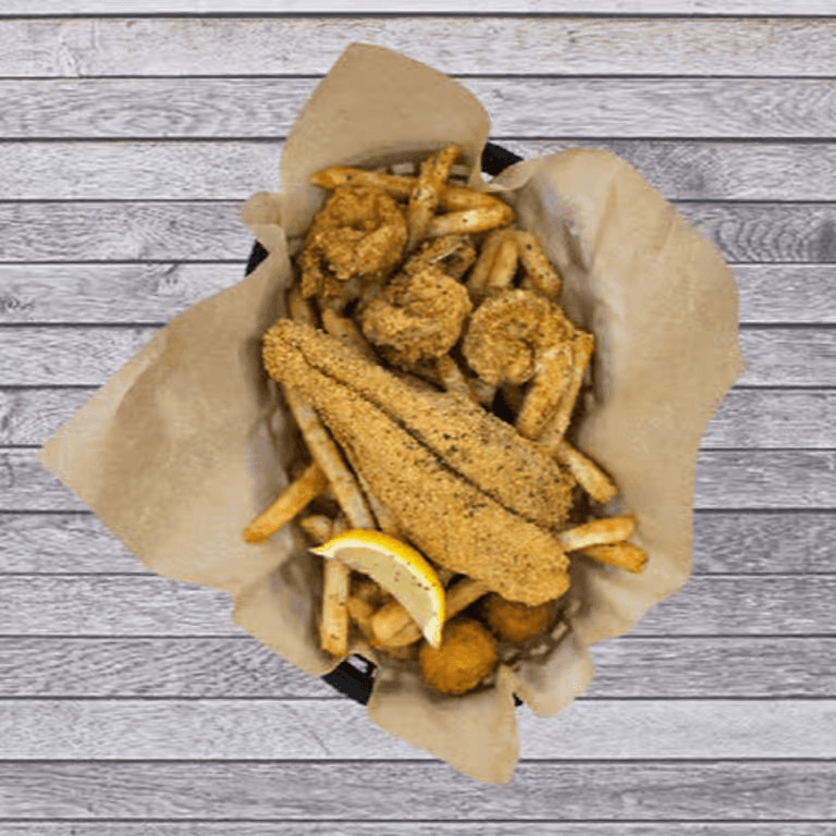 Jumbo Shrimp (6) & Catfish (1).