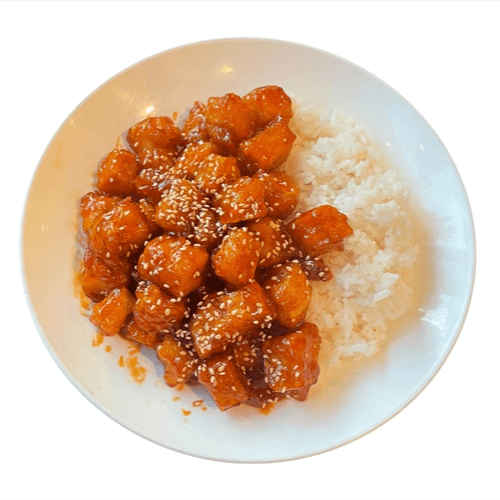 Sweet & Sour Tofu Rice Dish.