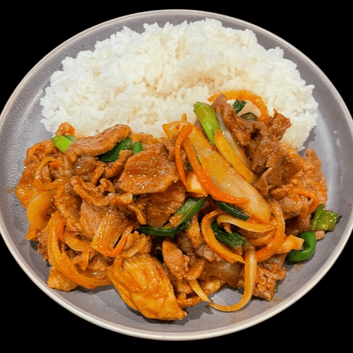 2 ea. Pork Jeyuk Rice Dishes.