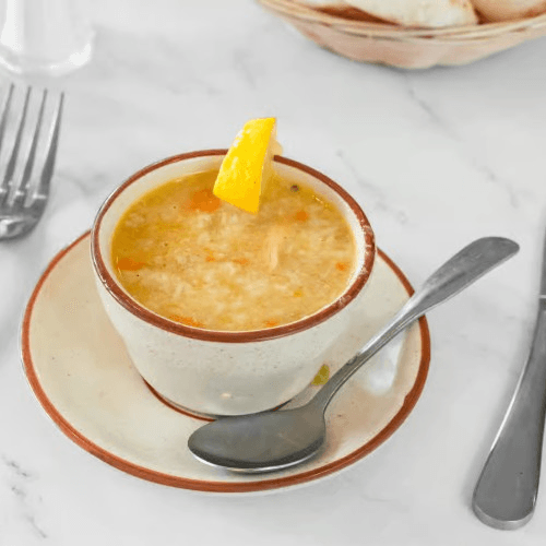 Chicken Lemon Rice Soup.