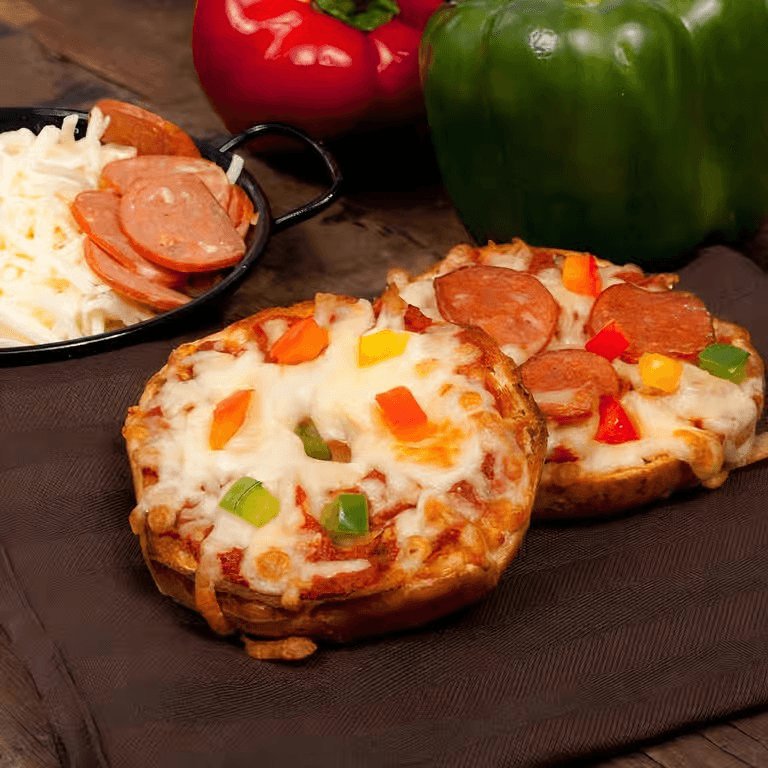 Pizza bagel sandwich.