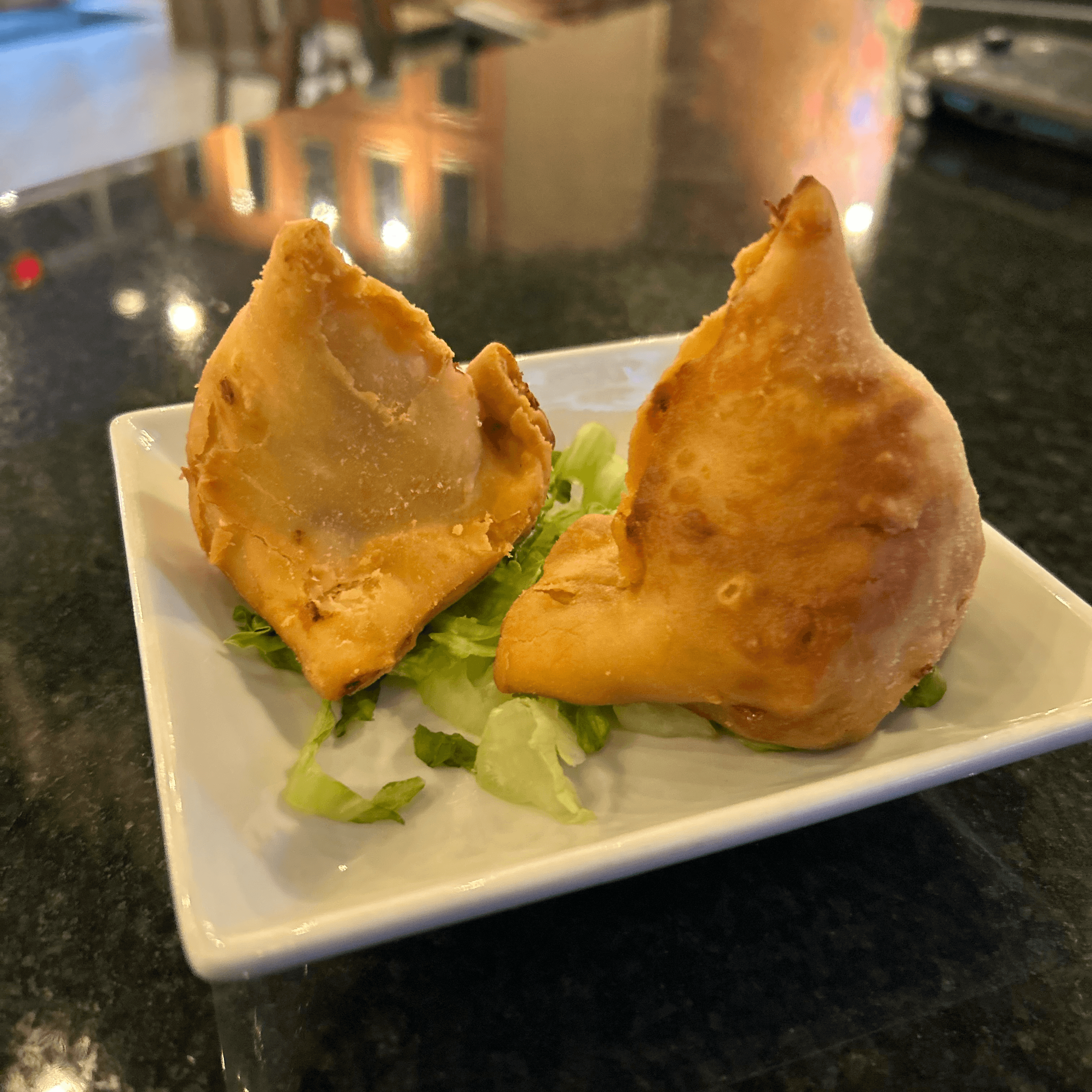 Vegetable Samosa Plate.