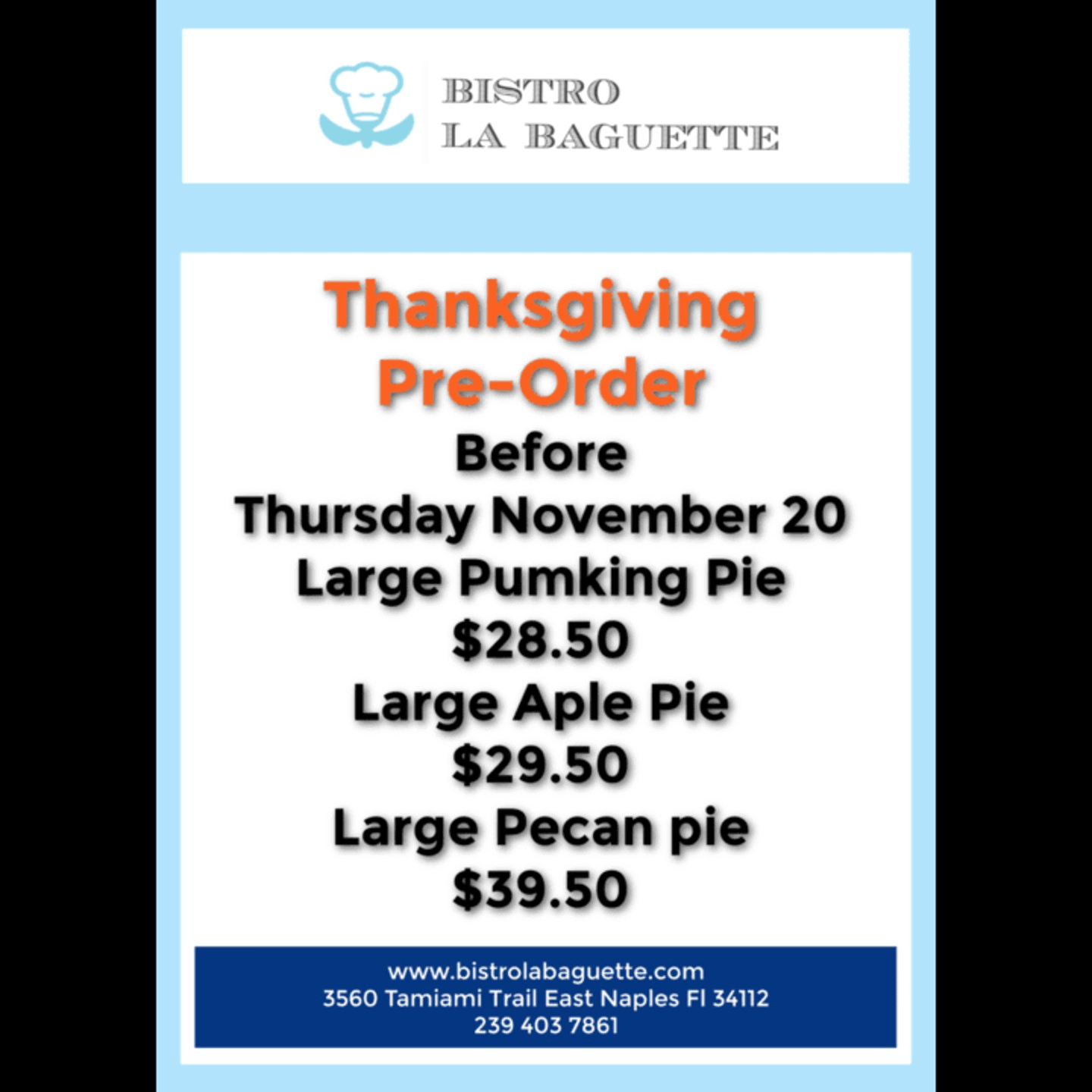 Thanksgiving Pre-Order