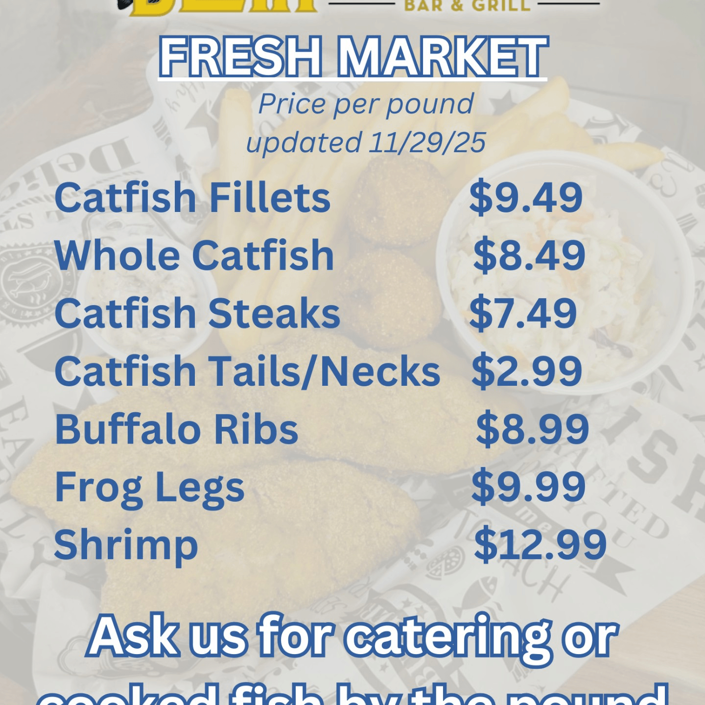 Purchase meat by the pound from our Fresh Market!