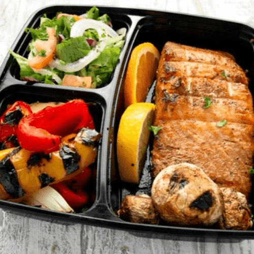 Salmon Kabab Platter.