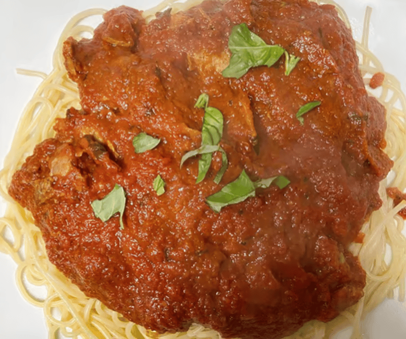 Pasta with Sausage & Red Sauce.