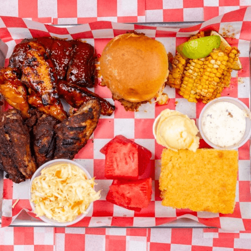 BBQ Sampler Platter.