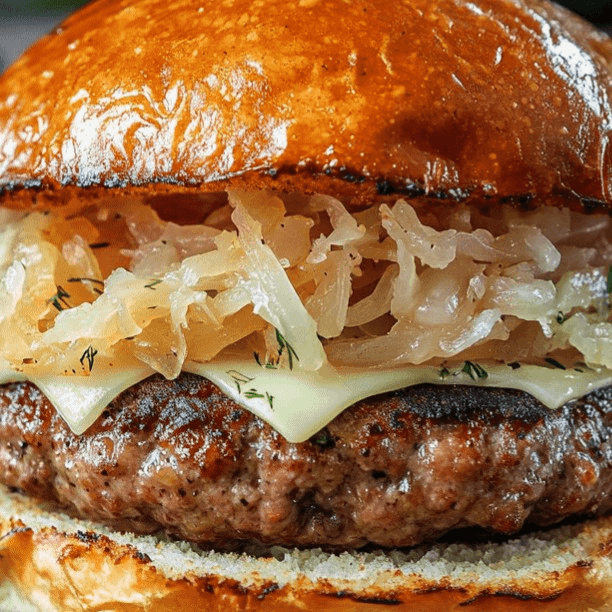 Sauerkraut Cheeseburger.