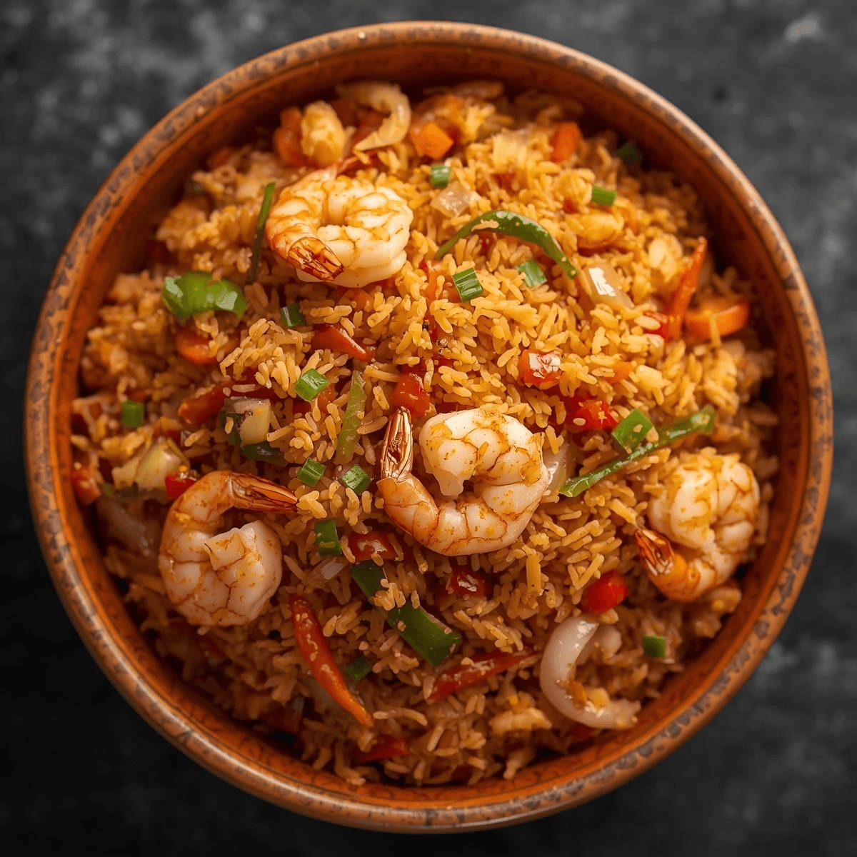 Shrimp Schezwan Fried Rice.