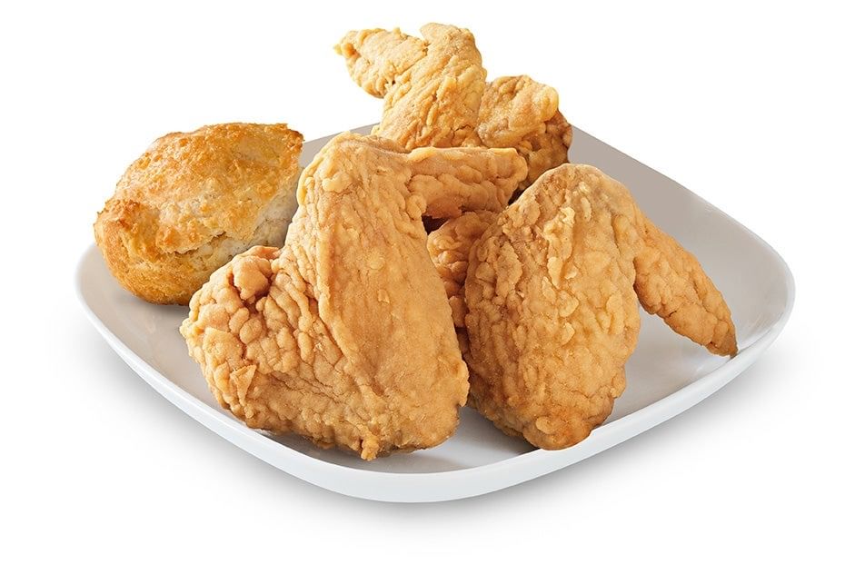 3 Whole Wings w/ Biscuit.