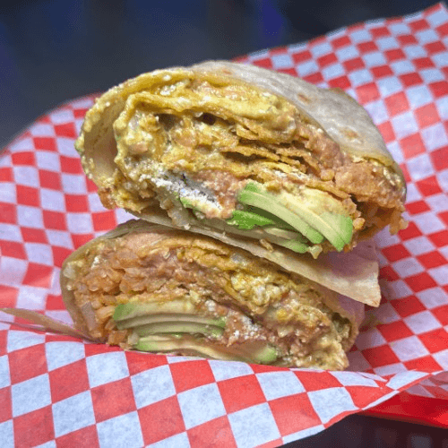 Mexipino Chilaquile Burrito.