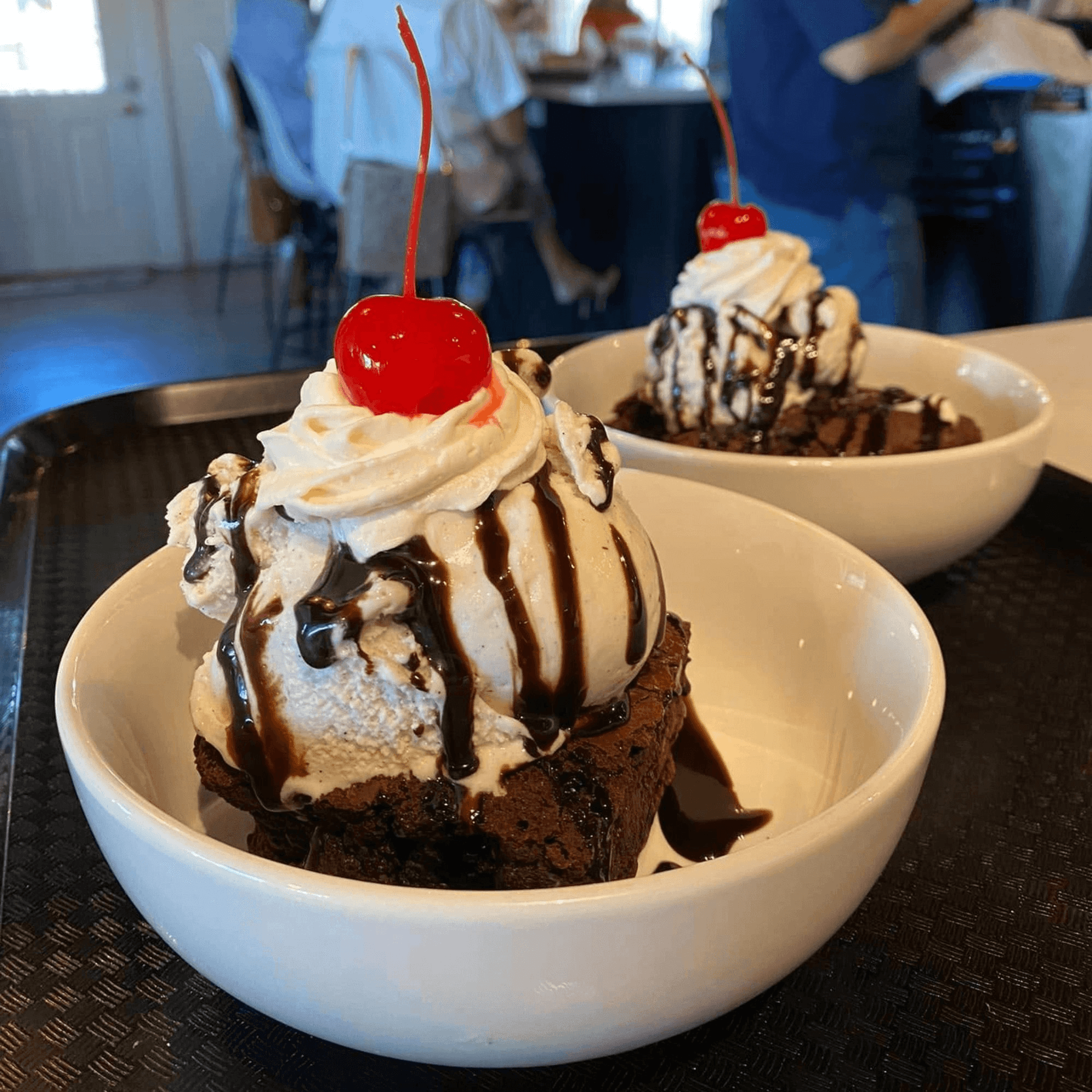 HOT FUDGE BROWNIE SUNDAE.