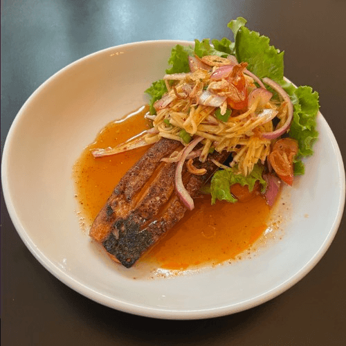 Green Mango Salmon Mango Salad.