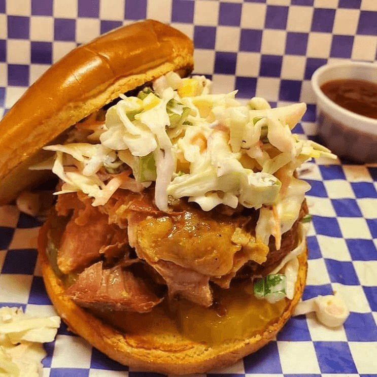 Small Pulled Chicken Sandwich.