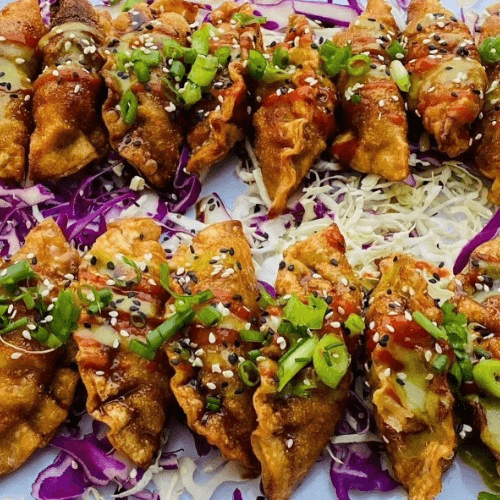 Crispy Korean Beef Potsickers.