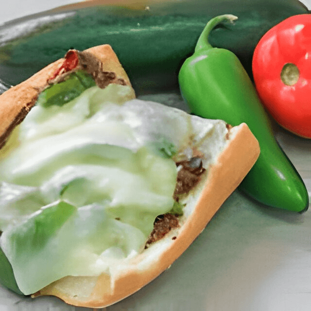 Cheezy beef sandwich.