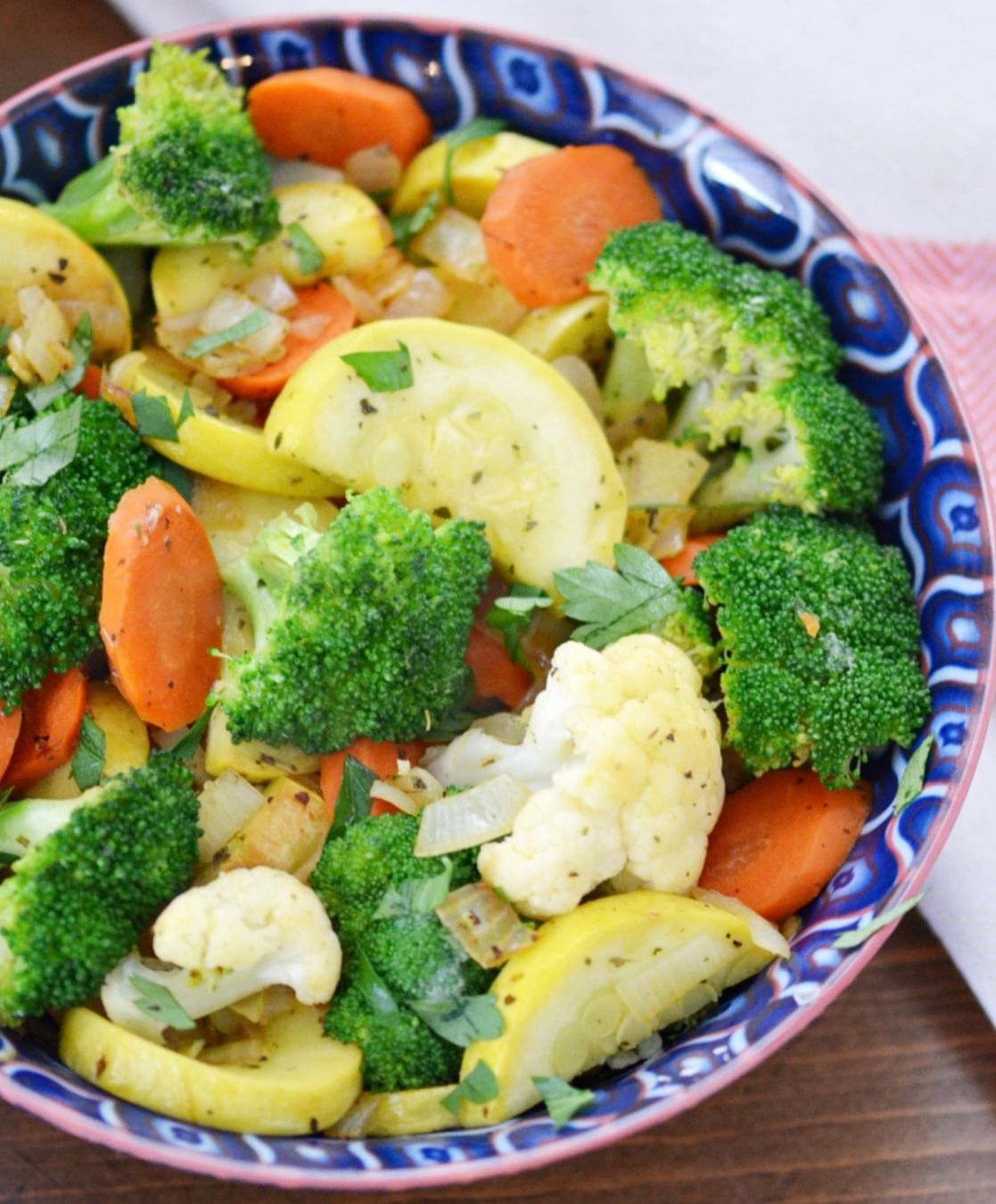 Sautéed Steamed Vegetables.