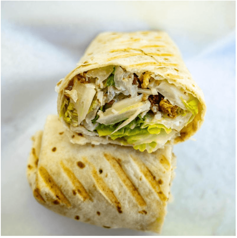 Turkey Pesto Salad Wrap.