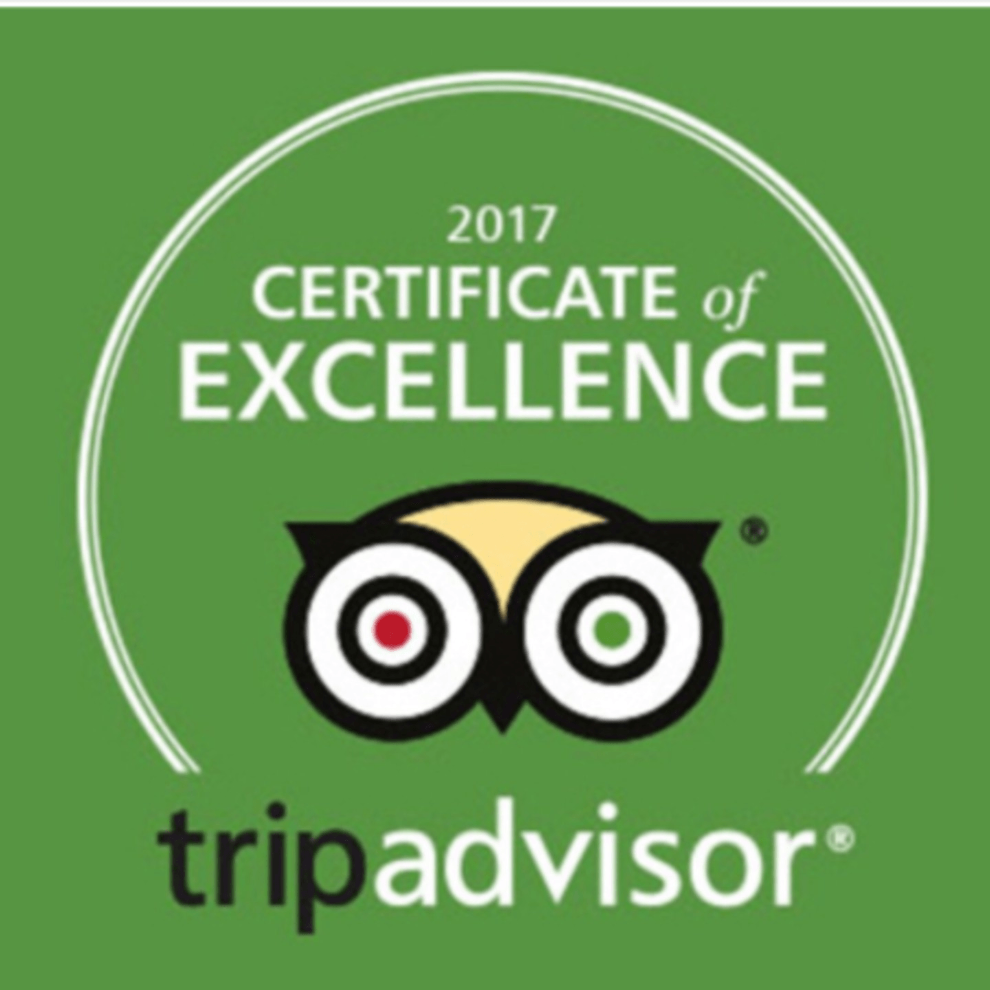 Winner Tripadvisor Certificate of Excellence